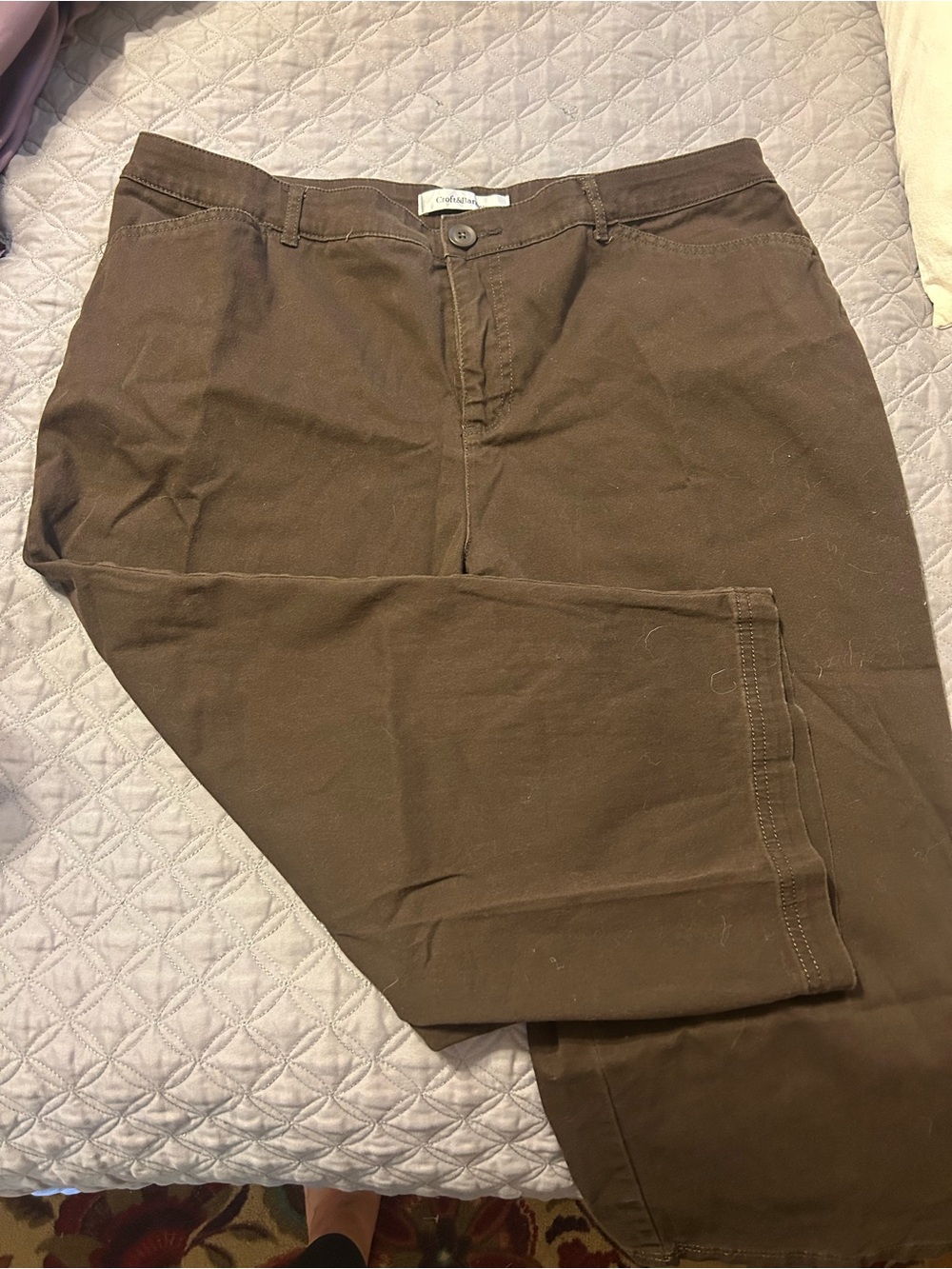 croft & barrow Brown Capri Pants - Straight Leg